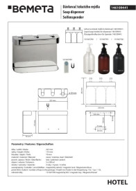 Тримач для дозатора рідкого мила Bemeta Hotel потрійний нержавіюча сталь полірована 146109441