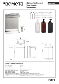 Тримач для дозатора рідкого мила Bemeta Hotel подвійний нержавіюча сталь полірована 146109461