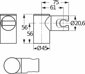 Тримач для душа Jika Cubito-N хром H3691X00045001