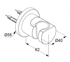 Тримач для душу Kludi Nova Fonte Puristic метал хром 2055205-15