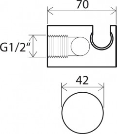 Тримач для душу з висновком води Ravak 706.00 латунь хром X07P206