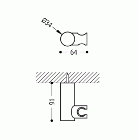 Тримач для душу Tres регульований латунь хром 161839