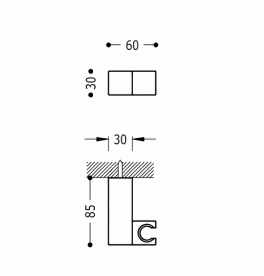 Держатель для душа Tres Cuadro регулируемый латунь хром 107839