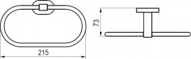 Держатель для полотенца овальный Ravak Chrome CR 300.00 хромированная латунь X07P190