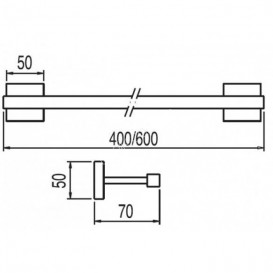 Держатель для полотенца Tres Cuadro-Tres хром 10763601