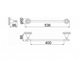 Держатель для полотенец Devit Charlestone латунь золото 8012142G