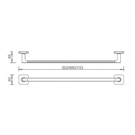 Тримач для рушників Devit Laguna 66 см латунь хром 6770110