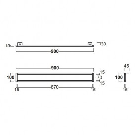 Тримач для рушників для раковини Simas Agile 90 см метал чорний матовий AGF91
