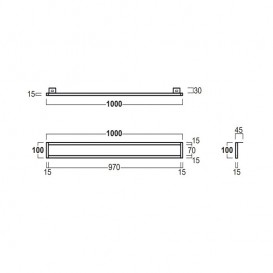 Тримач для рушників для раковини Simas Agile 100 см метал чорний матовий AGF101