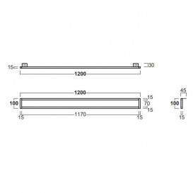 Тримач для рушників для раковини Simas Agile 120 см метал чорний матовий AGF121