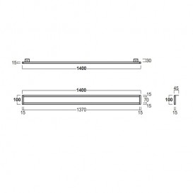 Тримач для рушників для раковини Simas Agile 140 см метал чорний матовий AGF141