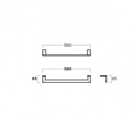Держатель для полотенец для раковины Simas LFT Spazio 58 см хром LFT A2