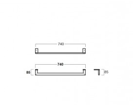 Тримач для рушників для раковини Simas LFT Spazio 74 см хром LFT A1