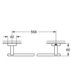 Тримач для рушників Grohe Essentials Cube 60 см метал чорний графіт матовий 40509AL1