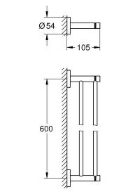 Держатель для полотенец Grohe Essentials двойной 60 см металл черный матовый 1024732430