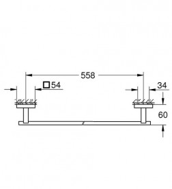 Держатель для полотенец Grohe QuickFix Start Cube 60 см металл суперсталь 41089DC0