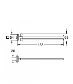 Держатель для полотенец Grohe QuickFix Start Cube поворотный металл хром 40976000