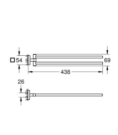 Тримач для рушників Grohe QuickFix Start Cube поворотний метал чорний матовий 409762430