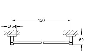Держатель для полотенец Grohe QuickFix Start 45 см металл черный матовый 411972430