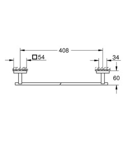 Держатель для полотенец Grohe QuickFix Start Cube 45 см металл черный матовый 409872430