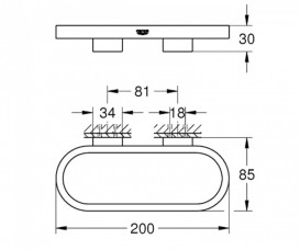Держатель для полотенец Grohe Selection 20 см металл тёмный графит матовый 41035AL0