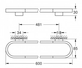 Держатель для полотенец Grohe Selection 60 см металл холодный рассвет глянцевый 41056GL0