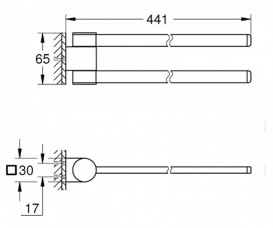 Держатель для полотенец Grohe Selection поворотный металл темный графит матовый 41063AL0