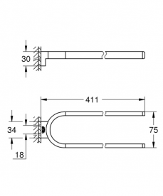 Держатель для полотенец Grohe Selection неповоротный хром 41059000