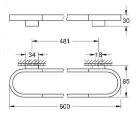 Держатель для полотенец Grohe Selection 60 см хром 41056000
