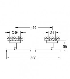 Держатель для полотенец Grohe Start Cosmopolitan 52,3 см металл хром 41166000
