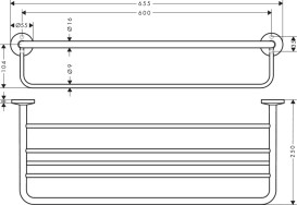 Держатель для полотенец Hansgrohe Axor Universal Circular с полкой металл матовый никель 42843820