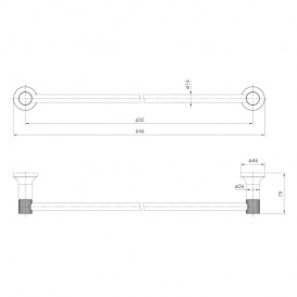 Держатель для полотенец Imprese Brenta 60 см никель ZMK081906270