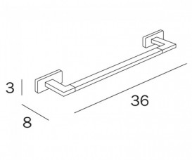 Тримач для рушників Inda Lea 36 см чорний матовий A1818A NE