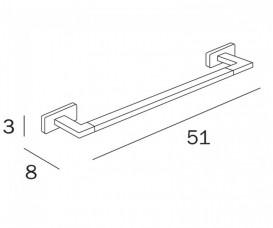 Держатель для полотенец Inda Lea 51 см черный матовый A1818B NE