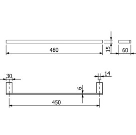 Тримач для рушників Kludi Vela C 48 см чорний матовий 3198039