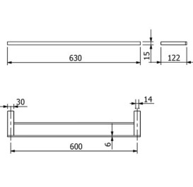 Держатель для полотенец Kludi Vela C двойной 63 см оружейная сталь PVD 31988N2