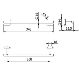 Держатель для полотенец Kludi Vela S 34,8 см черный матовый 2596239