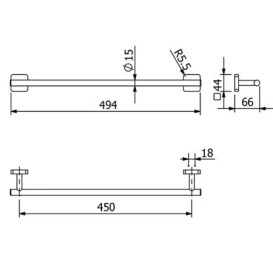 Держатель для полотенец Kludi Vela S 49,4 см брашированная бронза PVD 25980N1