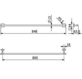 Держатель для полотенец Kludi Vela S 84,8 см оружейная сталь PVD 25961N2