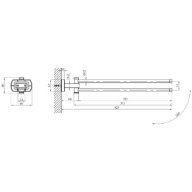 Держатель для полотенец Kroner KRM Graz-GRP95614 поворотный графит CV035536