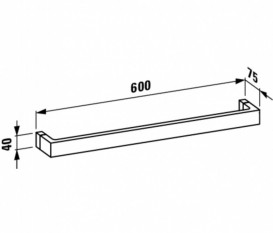 Утримувач для рушників Laufen Kartell Rail 60 см пластик чорний H3813320910001
