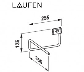 Тримач для рушників Laufen Val для подвійної раковини лівий хром H3812830040001