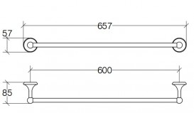 Держатель для полотенец Lineabeta Venessia 65 см металл хром 52916.29