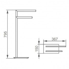 Держатель для полотенец напольный Volle хром 20-10-001