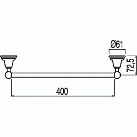 Тримач для рушників настінний Tres Retro-Tres  хром 12463601