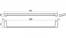 Держатель для полотенец Ravak 10° 63 см латунь черный матовый X07P561