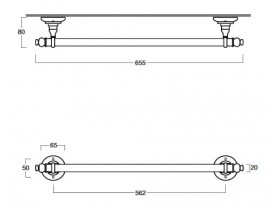Тримач для рушників Simas Accessori 65,5 см хром 260206