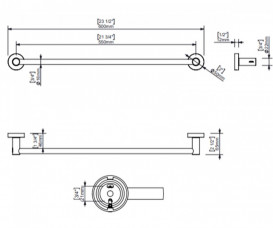 Тримач для рушників Sonia Astral 60 см латунь хром 181292
