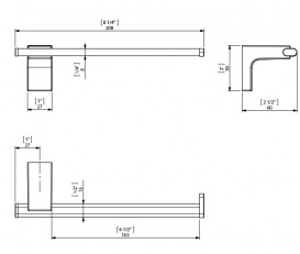 Держатель для полотенец Sonia Eletech 20,8 см латунь хром 113897