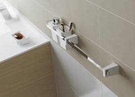 Держатель для полотенец Sonia S4 искусственный камень/латунь белый/хром 156344